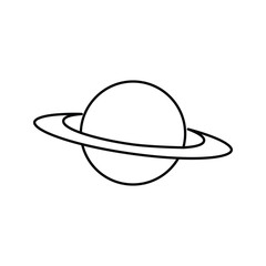 Vintage black saturn planet icon