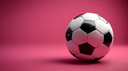 Fototapeta premium Soccer Ball on Magenta A Vibrant Display of the Beautiful Game