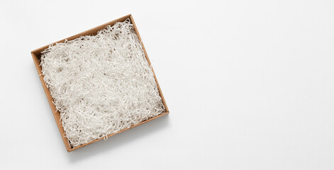 zero waste, eco-friendly packaging, storage and transportation, cardboard box with filling on a white background,