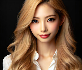 Fototapeta premium 白いブラウスの美女