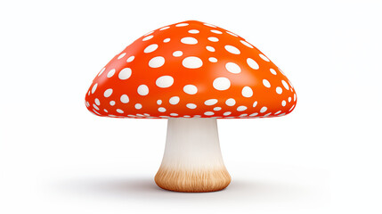 Obraz premium orange mushroom with white dots illustration isolated on white