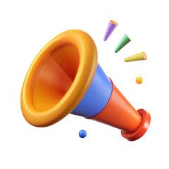 Party Horn - A noise-making horn blown at parties to add to the festive atmosphere.