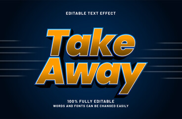 take away editable text effect in simple and hero text style