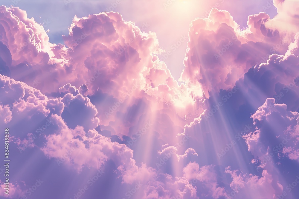 Poster sky with soft, dispersed clouds.purple violet