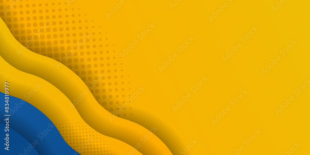 Wall mural the clean lines and sharp edges contribute to the image's modern aesthetic. blue and yellow banner c