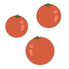 three tomatoes on a transparent background