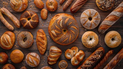 Fototapeta premium An enticing assortment of artisanal bread loaves
