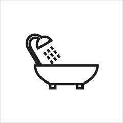 bath up vector icon line template