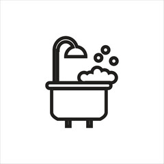 bath up vector icon line template