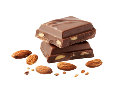 a chocolate bar with nuts on top