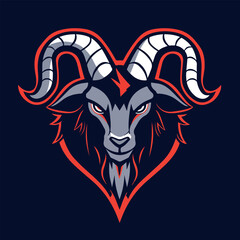 Goat head Vector Illustration on isolated background