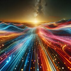 Obraz premium An electrifying display of abstract colorful lights