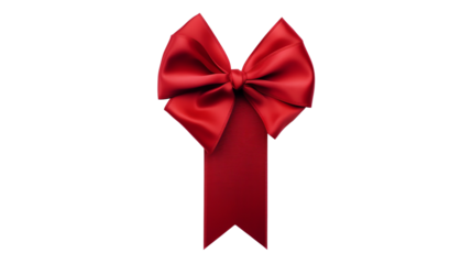 a red bow with a ribbon