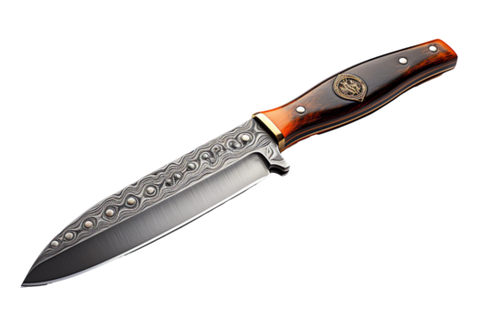 a knife with a wooden handle