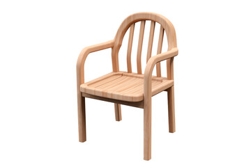 a wooden chair with armrests