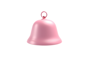 a pink bell on a white surface