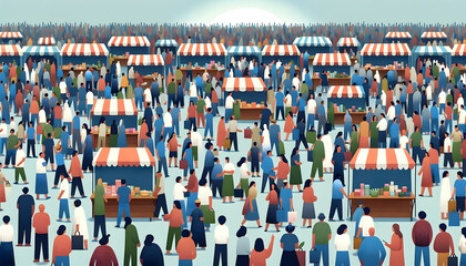 a crowded marketplace
