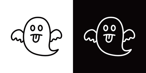 シンプルなゴーストの線画ベクターアイコン