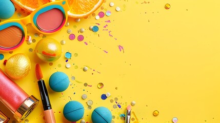 Obraz premium Cosmetics Shine on Sunshine A Carnival of Radiant Beauty Products