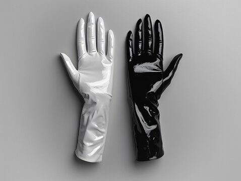 Two gloves on table