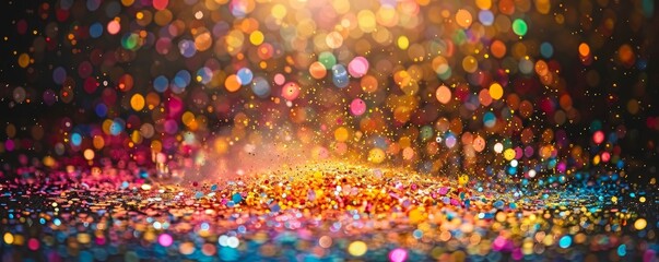Colorful Glitter and Bokeh Background