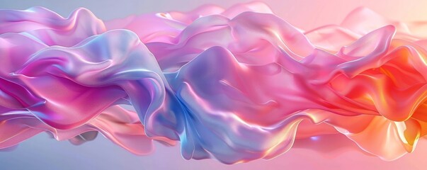 Abstract Pink And Blue Fabric Flowing