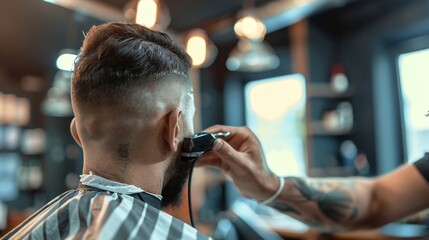 Personalized Summer Haircut: A Skilled Barber Providing a Custom Style for a Male Client, 4K HD Wallpaper