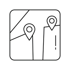 map icon with white background vector stock illustration