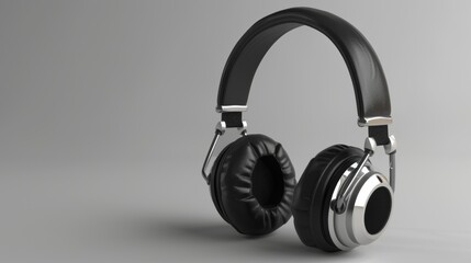 3D Model Sleek Black Over-Ear Headphones