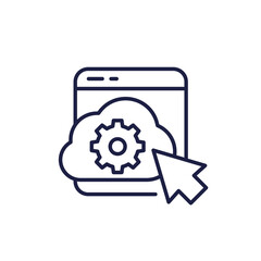 cloud computing icon, line vector