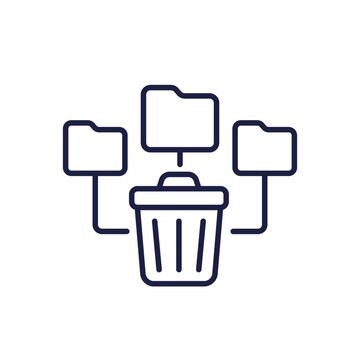 recommend clip art: deleted file folders line icon with a recycle bin