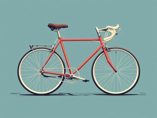 Red bike white seat brown seat