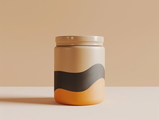 A 3D render of a styling clay in a mattefinish jar