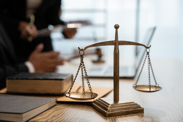 Lawyer business discussing with team about justice law at the lawyer's office