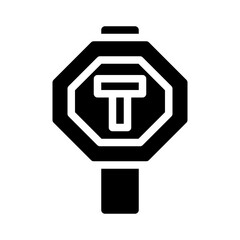 traffic sign glyph icon