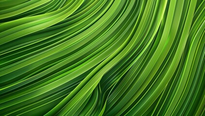 Abstract green lines background with curved stripes.