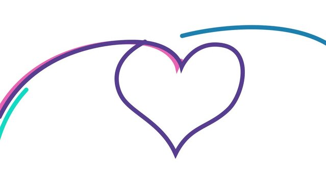 Pride lines beam across to form a heart