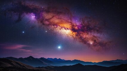 Fototapeta premium Multicolored painted nebula