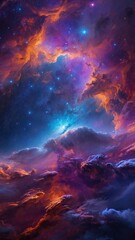 Fototapeta premium Multicolored painted nebula