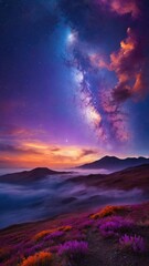 Multicolored painted nebula