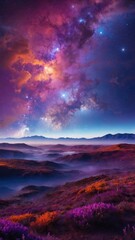 Fototapeta premium Multicolored painted nebula