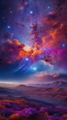 Obraz premium Multicolored painted nebula