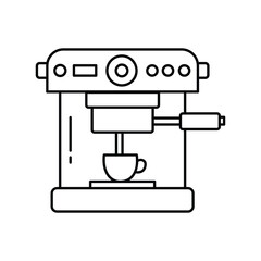 coffee machine icon with white background vector stock illustration