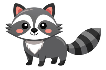 Cute Cartoon Raccoon Illustration with friendly character, perfect for kids and nature themes
