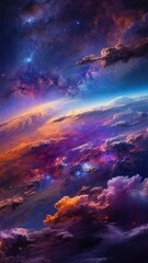 Fototapeta premium Multicolored painted nebula