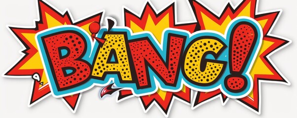 Obraz premium Comic book style word 'BANG!' in a vibrant speech bubble with an explosive effect
