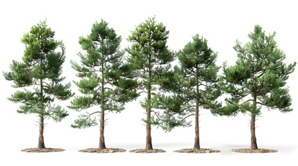 pine trees five different image