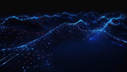 Abstract futuristic technology with polygonal shapes on dark blue background