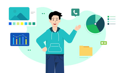 Hand drawn data driven illustration