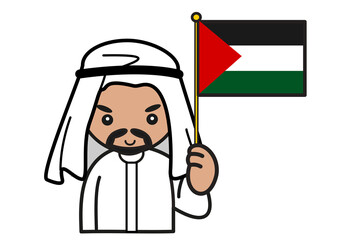 国旗を持つパレスチナ人